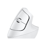 Mouse raton vertical logitech lift para mac 6 botones 4000 dpi wireless inalambrico blanco hueso