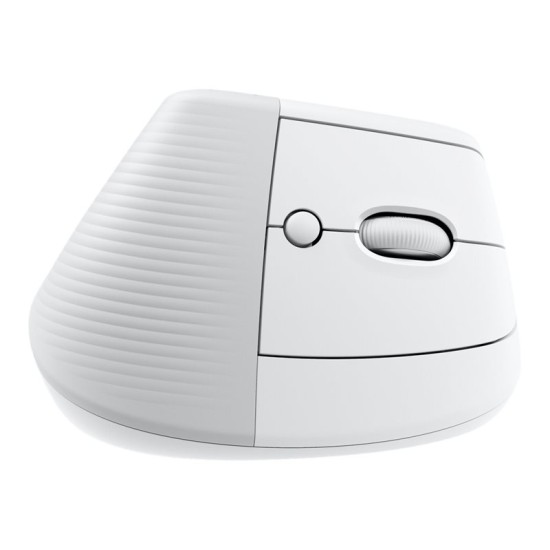 Mouse raton vertical logitech lift para mac 6 botones 4000 dpi wireless inalambrico blanco hueso