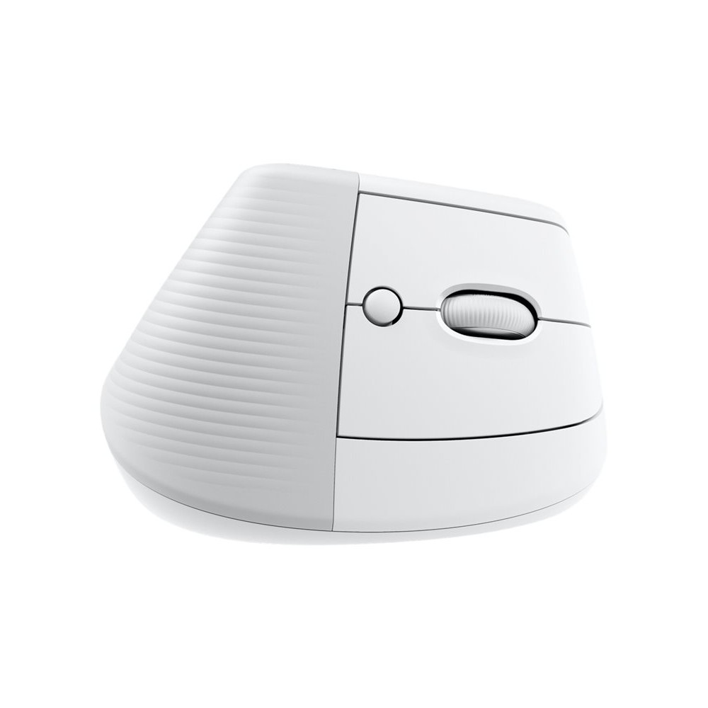 Mouse raton vertical logitech lift para mac 6 botones 4000 dpi wireless inalambrico blanco hueso