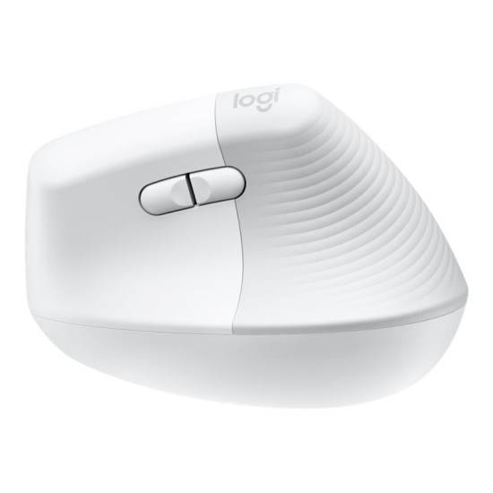 Mouse raton vertical logitech lift para mac 6 botones 4000 dpi wireless inalambrico blanco hueso