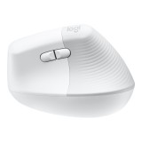 Mouse raton vertical logitech lift para mac 6 botones 4000 dpi wireless inalambrico blanco hueso