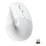 Mouse raton vertical logitech lift for business 6 botones 4000 dpi wireless inalambrico blanco hueso