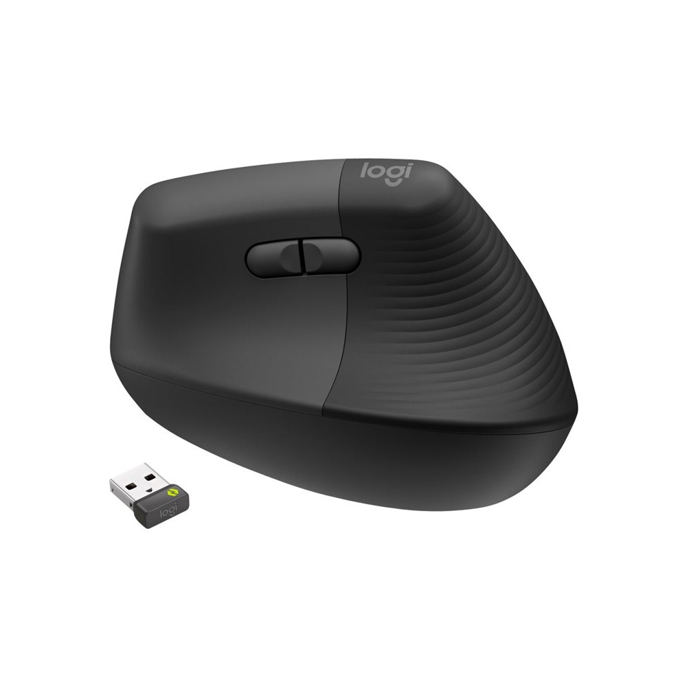 Mouse raton vertical logitech lift for business 6 botones 4000 dpi wireless inalambrico grafito