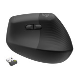 Mouse raton vertical logitech lift for business 6 botones 4000 dpi wireless inalambrico grafito
