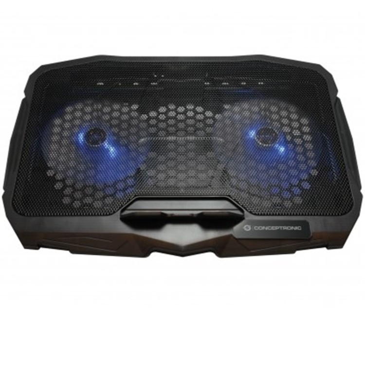 Soporte - base de refrigeracion conceptronic thana07b para portatiles hasta 15.6 pulgadas ventiladores 125mm x2