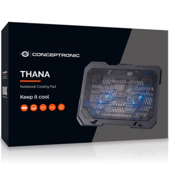 Base refrigeracion conceptronic para portatiles 2 ventiladores 125mm hasta 15.6 pulgadas