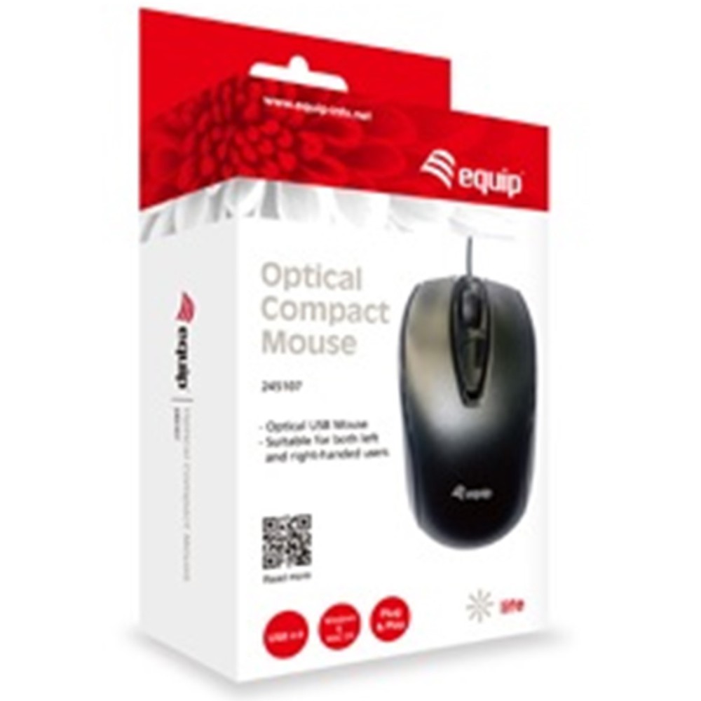 Mouse raton compact equip life optico usb 1000 dpi negro