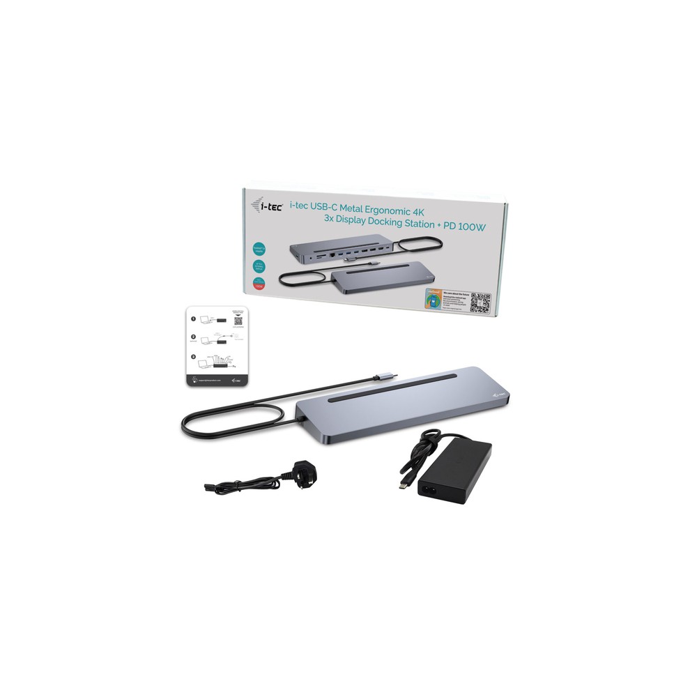 Dock i - tec usb - c ergo 3x lcd metal ergonomico 4k dock pd 100 w