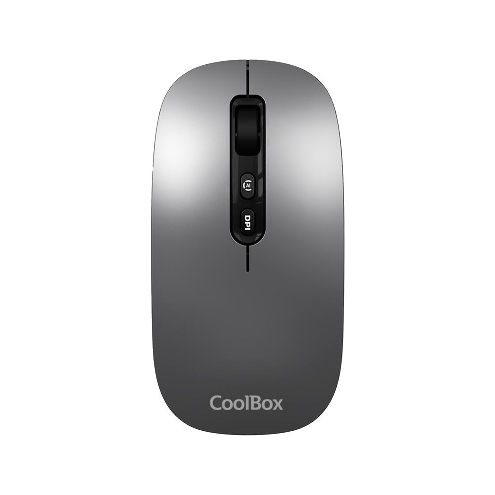 Mouse raton coolbox ia w02 gris 1600 dpi inalambrico rf+bt