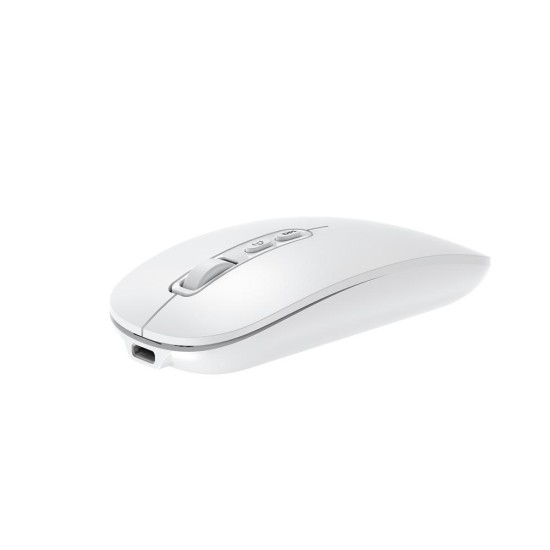 Mouse raton coolbox ia w02 blanco 1600 dpi inalambrico rf+bt