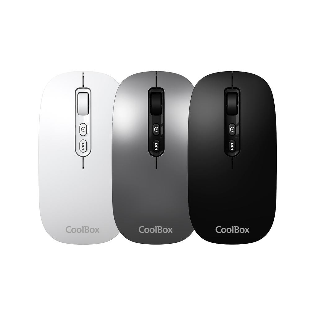 Mouse raton coolbox ia w02 blanco 1600 dpi inalambrico rf+bt