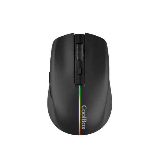 Mouse raton coolbox gaming  w01 negro 1600 dpi inalambrico recargable