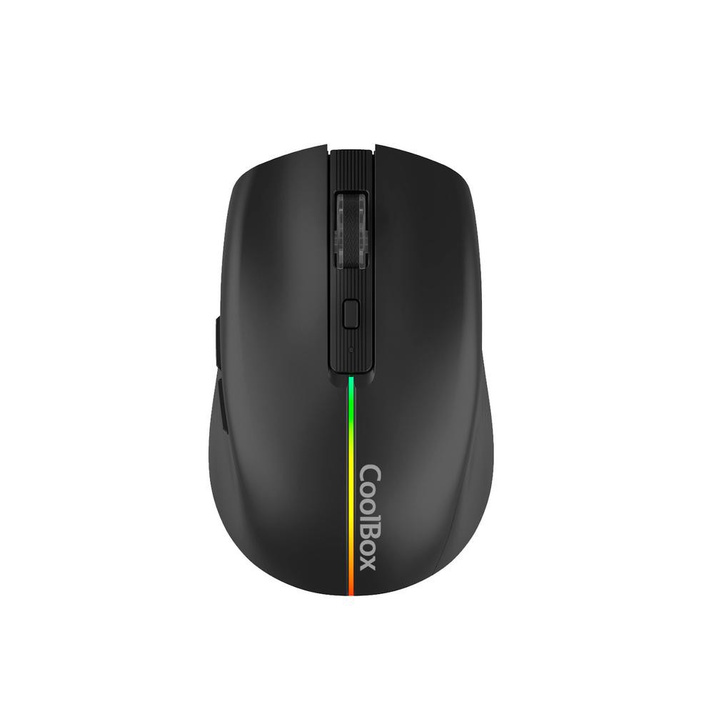 Mouse raton coolbox gaming  w01 negro 1600 dpi inalambrico recargable