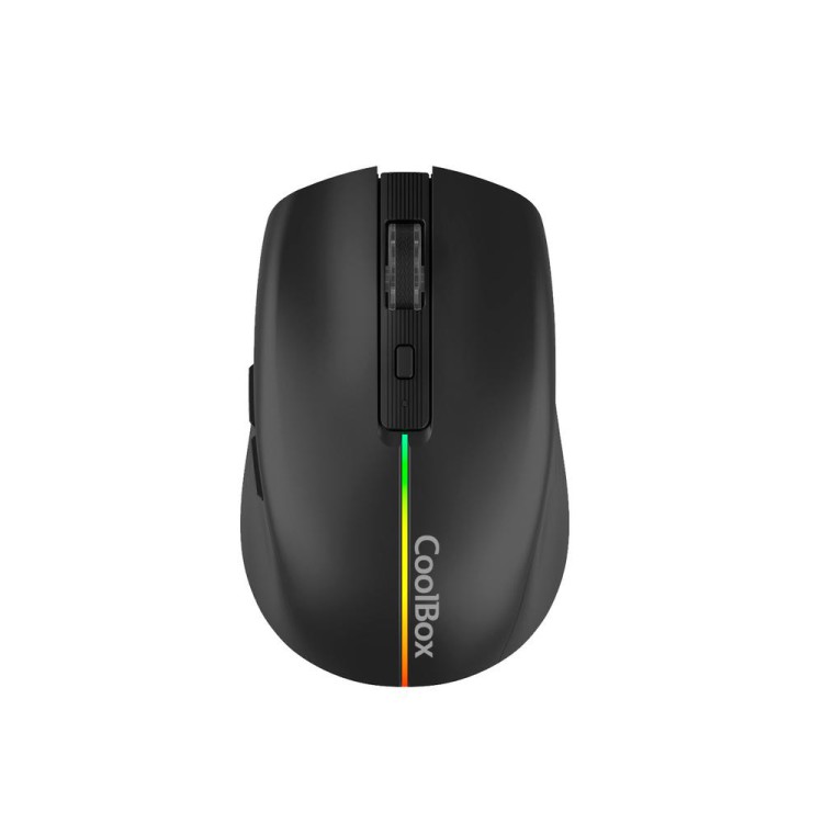 Mouse raton coolbox gaming  w01 negro 1600 dpi inalambrico recargable
