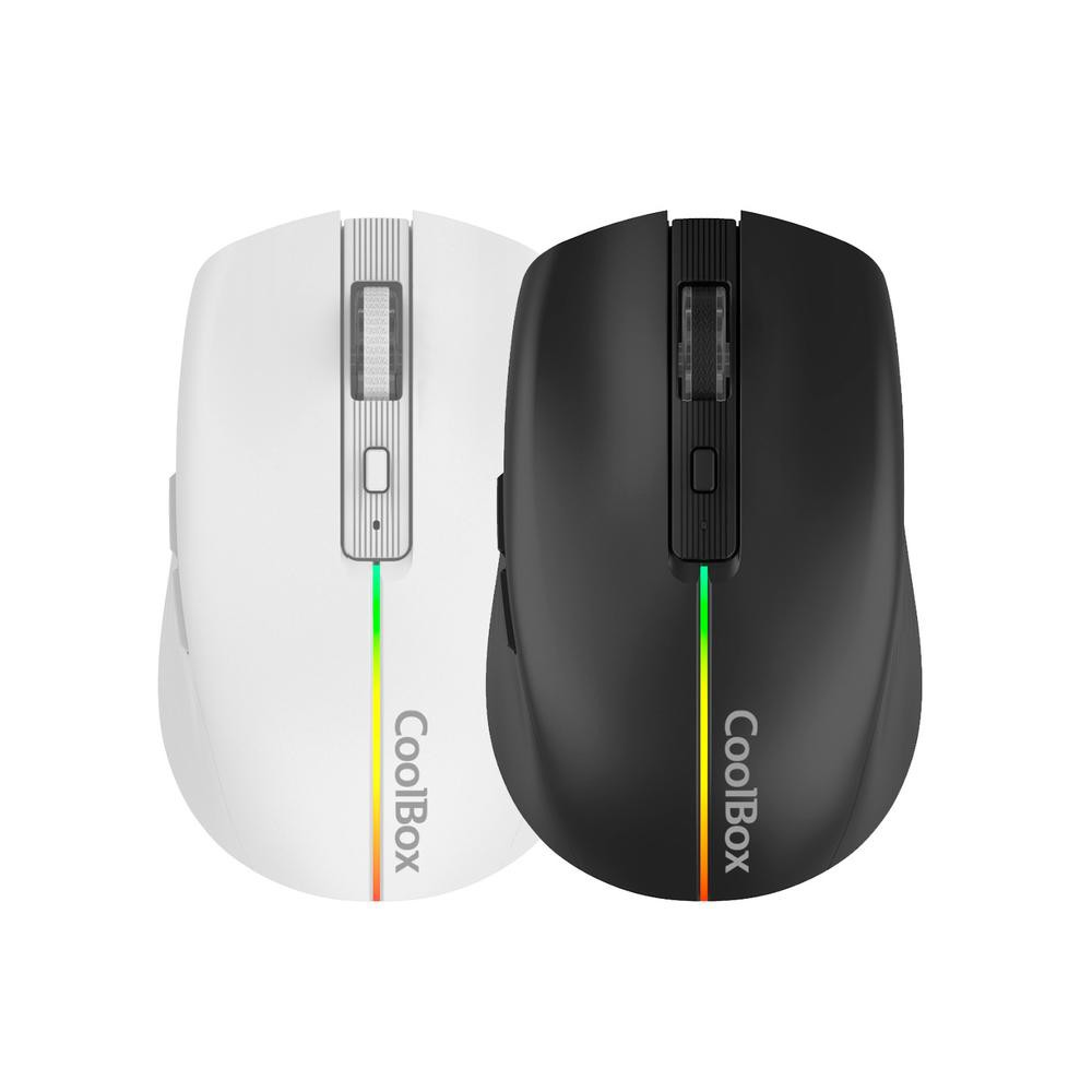 Mouse raton coolbox gaming  w01 negro 1600 dpi inalambrico recargable