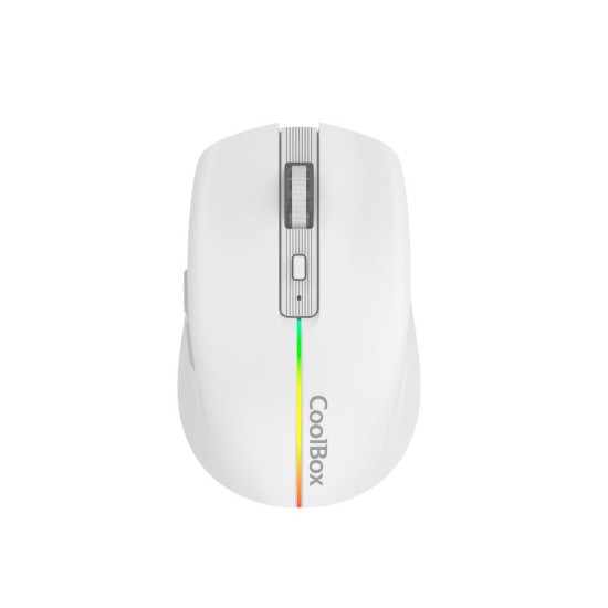 Mouse raton coolbox gaming  w01 blanco 1600 dpi inalambrico recargable