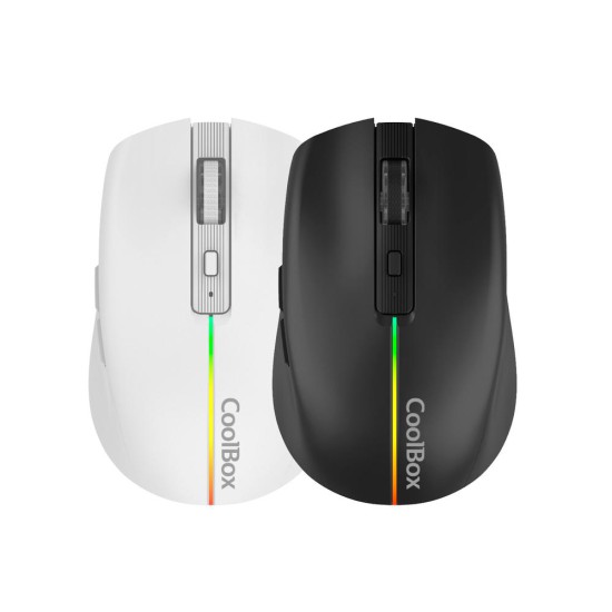 Mouse raton coolbox gaming  w01 blanco 1600 dpi inalambrico recargable
