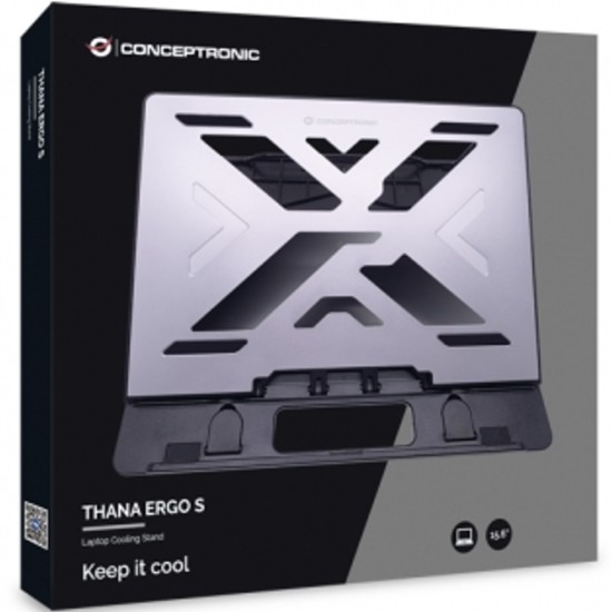 Soporte - base de refrigeracion conceptronic para portatiles hasta 15.6 pulgadas aluminio gris