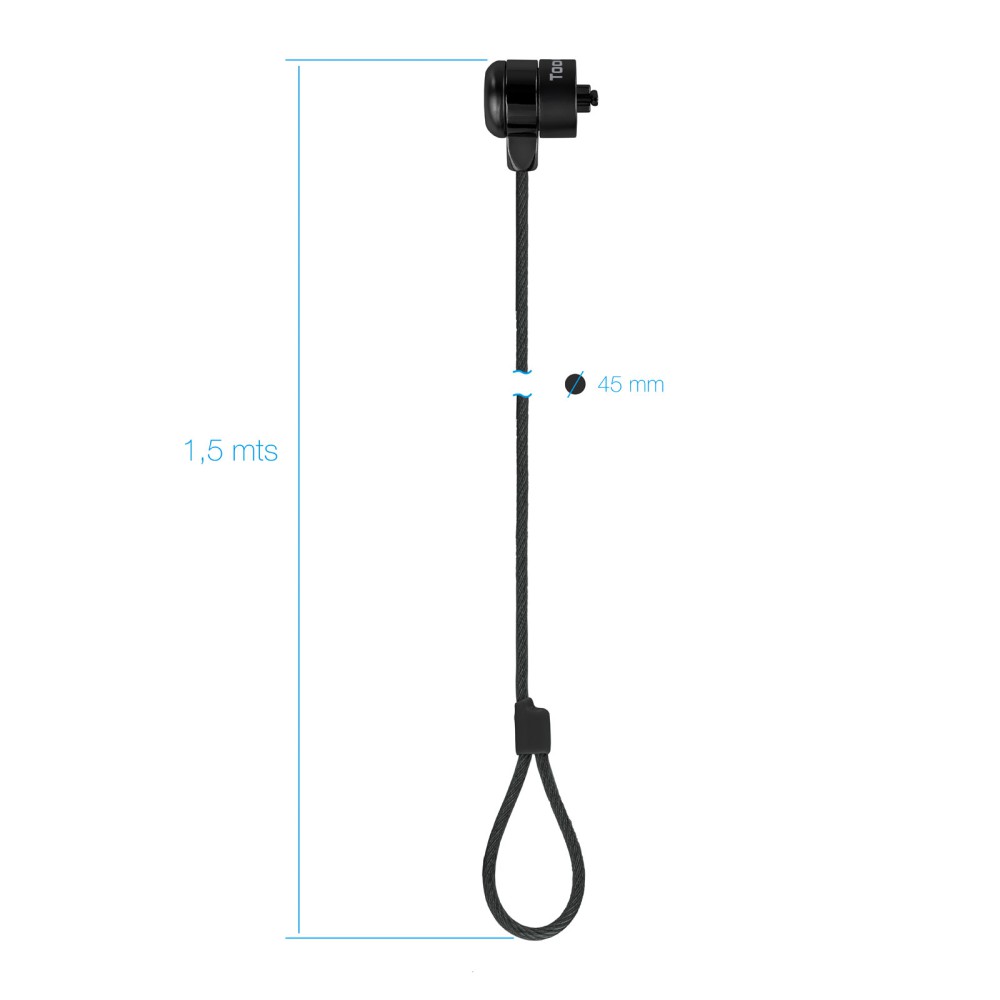 Cable tooq seguridad con llave para portatiles 1.5m