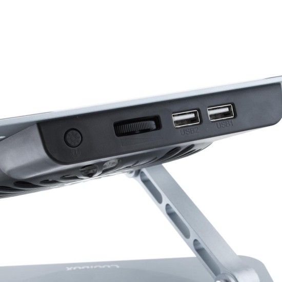 Soporte - base refrigeracion para portatil coolbox coolair 1vrgb ajustable haste 17 pulgadas