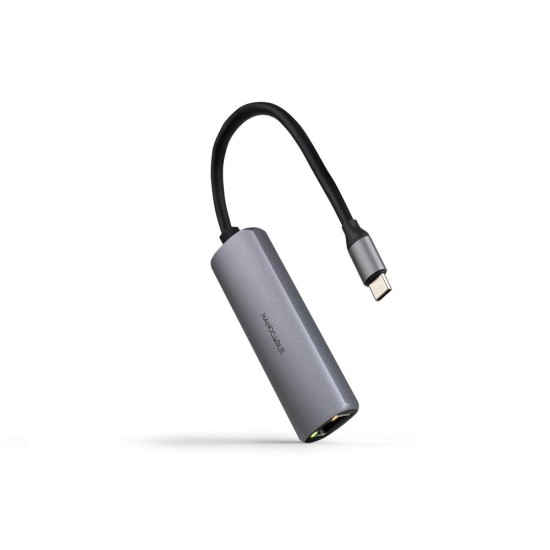 Adaptador coolbox usb - c 3.1 a rj45 con pd 100w usb - c - m aluminio color gris 18 cm