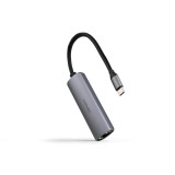 Adaptador coolbox usb - c 3.1 a rj45 con pd 100w usb - c - m aluminio color gris 18 cm