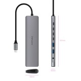 Hub coolbox usb - c 8 en 1 conversor usb - c 3.1 a 2xusb - a 3.0 + 3xusb - c 3.0 + usb - c pd + hdmi 4k@60hz + audio jack 3.5 a