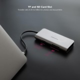 Hub nanocable usb - c 8 en 1 conversor usb - c 3.1 a 3xusb - a 3.0 + hdmi 4k@60hz + usb - c pd + rj45 1gbps + tf + sd aluminio 