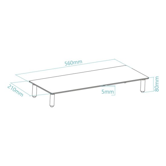 Soporte elevador tooq de vidrio para monitores