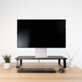 Soporte elevador tooq de madera para monitores negro