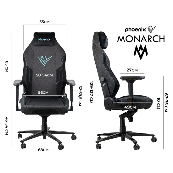Silla gaming phoenix monarch tela talla r