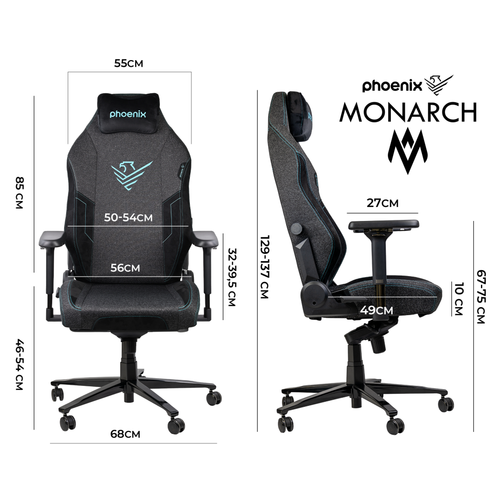 Silla gaming phoenix monarch tela talla r