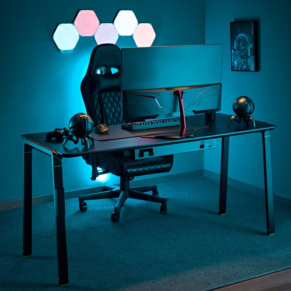 Phoenix horizon mesa escritorio gaming xl 150cm x 65cm luces rgb