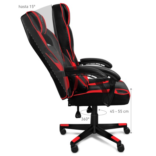Silla gaming phoenix trophy cuero pu roja