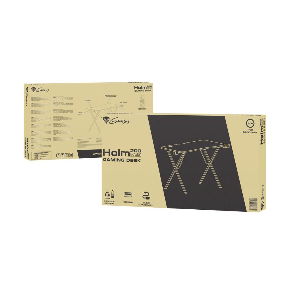 Mesa gaming genesis holm 200 rgb negro carbono