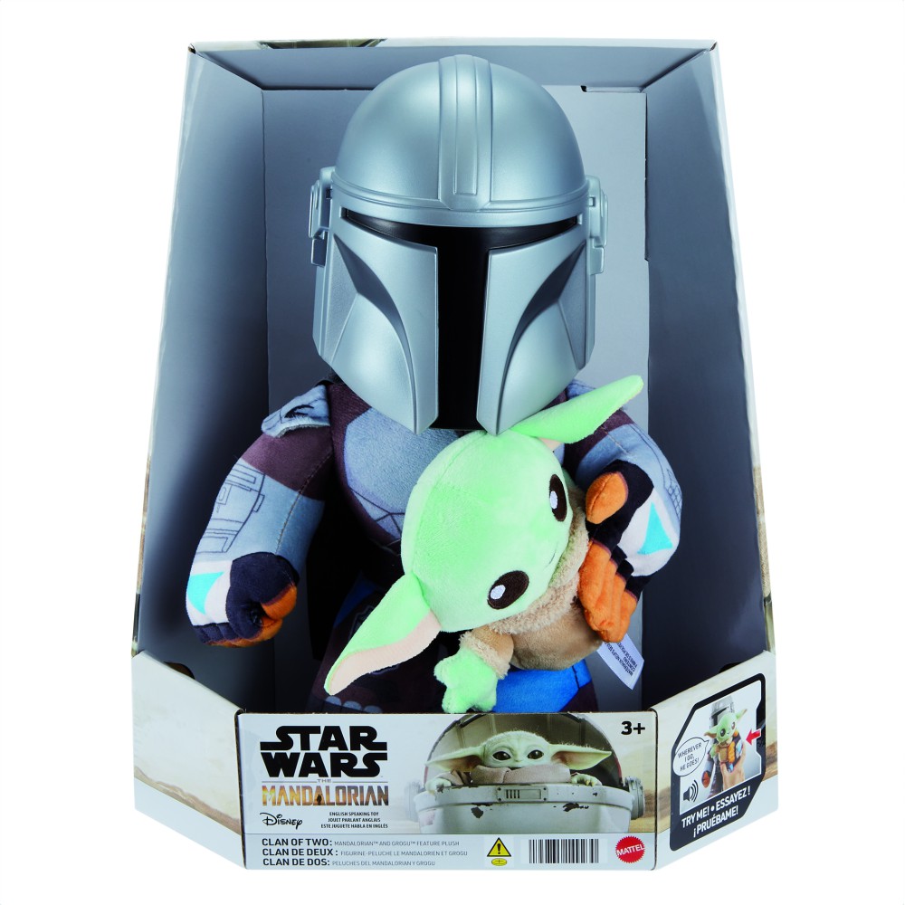 Peluche mattel star wars clan de dos mandalorian y grogu