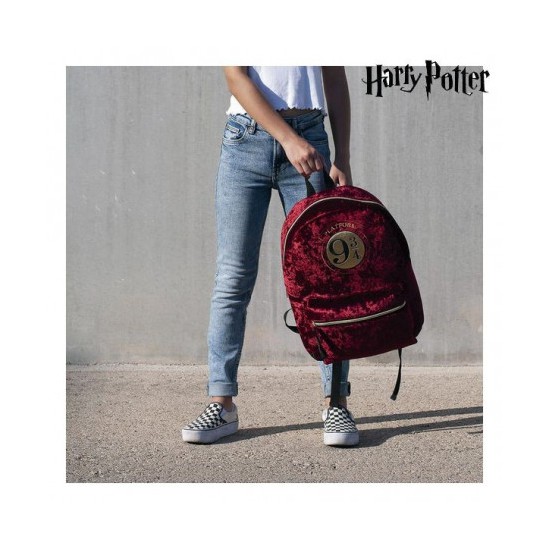 Mochila casual terciopelo cerdá harry potter anden 9 3 - 4 burdeos 40 cm
