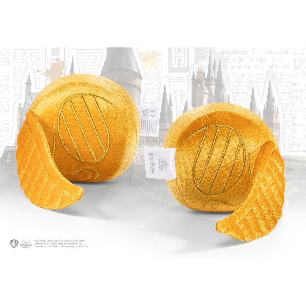 Peluche the noble collection harry potter escudo hogwarts y snitch dorada