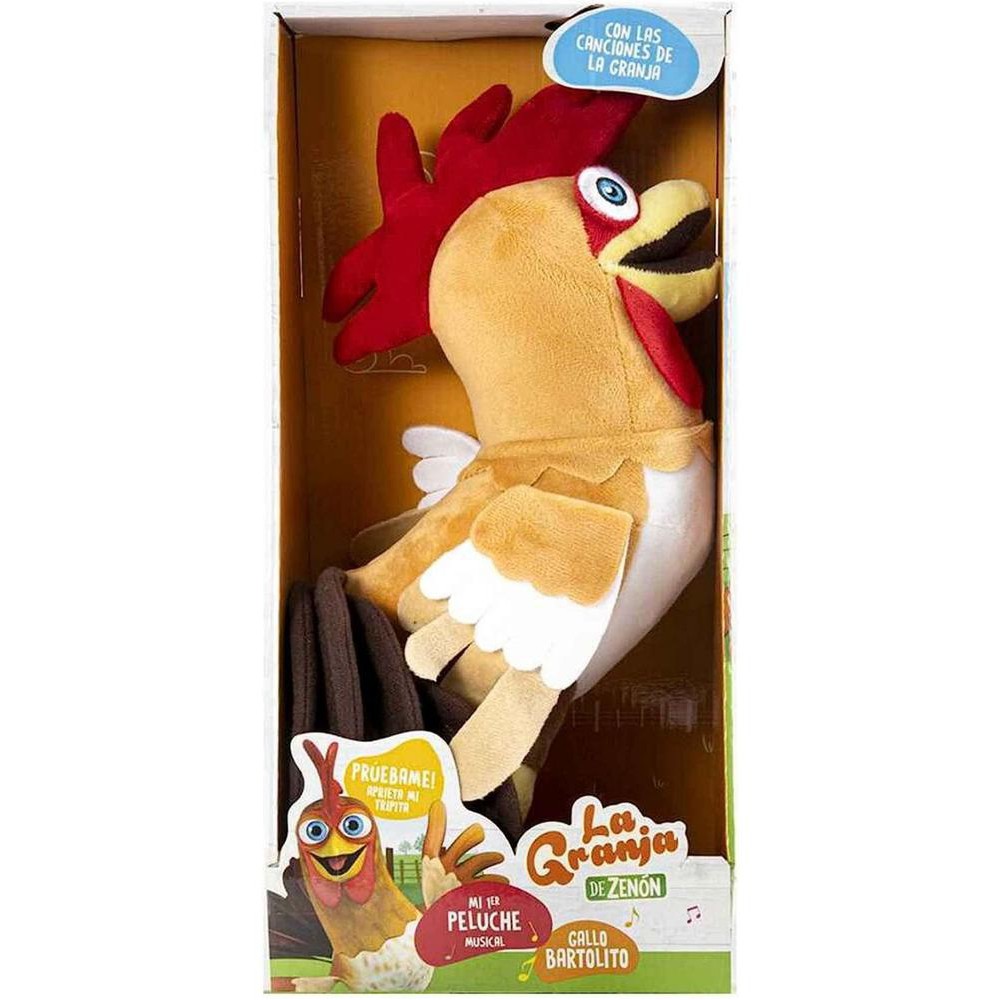 Peluche musical la granja de zenón gallo bartolito