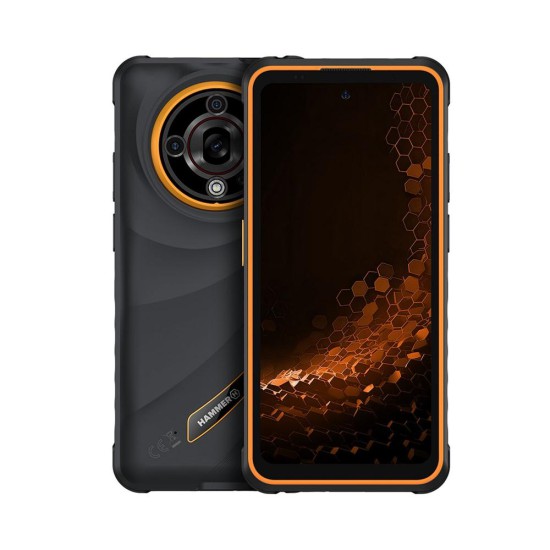 Telefono movil smartphone rugerizado hammer iron 6 5g - 8gb - 256gb - 6.56 pulgadas - negro - naranja
