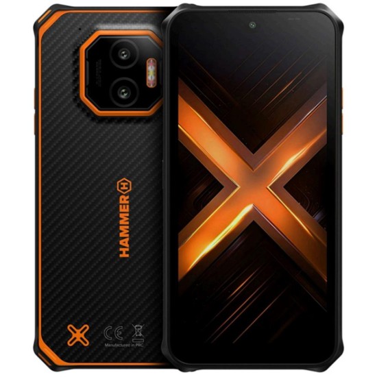 Telefono movil smartphone rugerizado hammer energy x2 5g - 6gb -  128gb -  6 pulgadas -  negro - naranja