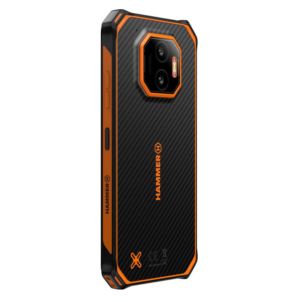 Telefono movil smartphone rugerizado hammer energy x2 5g - 6gb -  128gb -  6 pulgadas -  negro - naranja