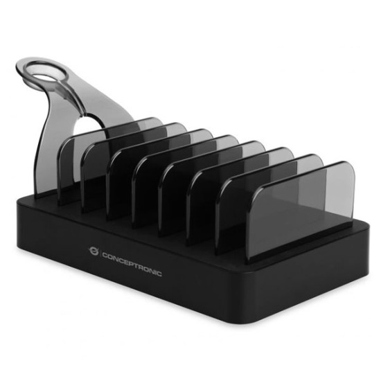 Estacion de carga conceptronic ozul02b pd 6 x usb tipo a - 2 x usb tipo c - 75w