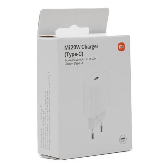 Cargador de pared xiaomi mi fast charger - usb tipo c -  20w - blanco