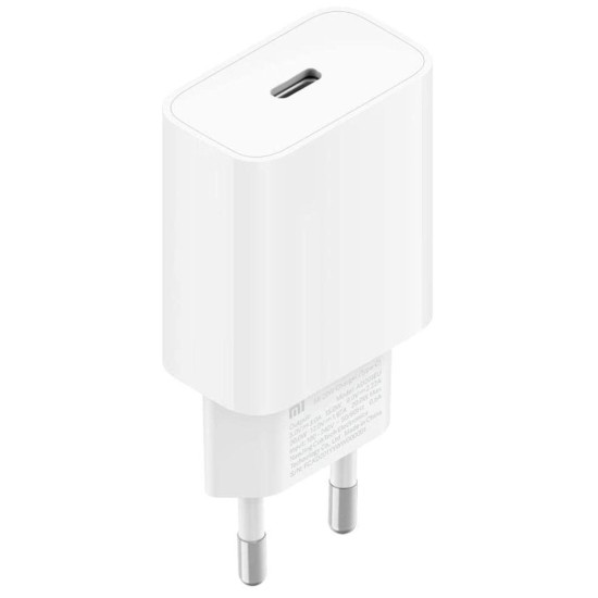 Cargador de pared xiaomi mi fast charger - usb tipo c -  20w - blanco