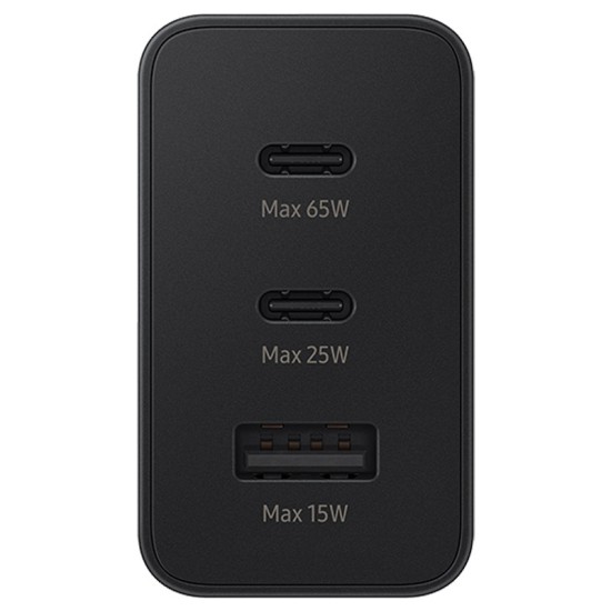 Cargador samsung duo usb tipo a + 2 x usb tipo c negro 65w