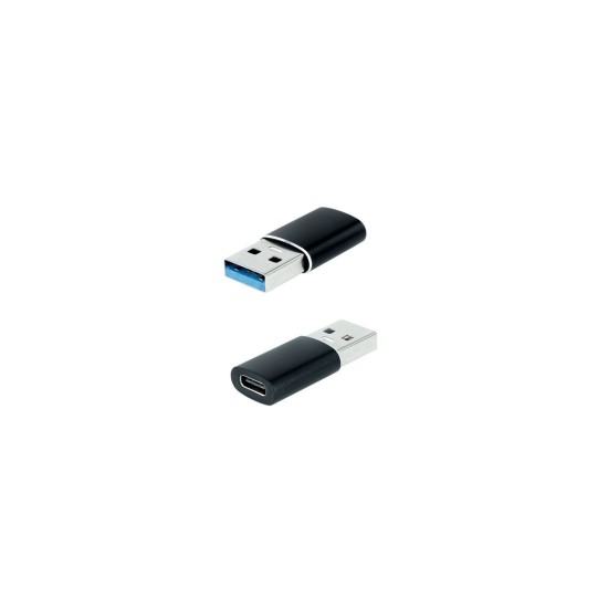 Adaptador usb c a usb a nanocable negro - hembra -  macho gen1