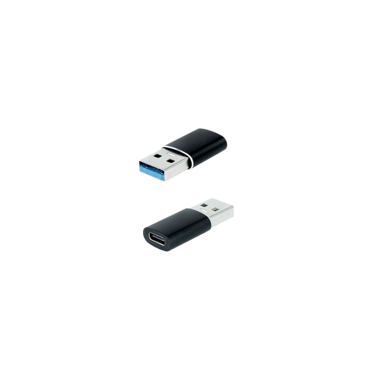 Adaptador usb c a usb a nanocable negro - hembra -  macho gen1