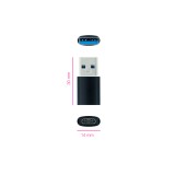 Adaptador usb c a usb a nanocable negro - hembra -  macho gen1
