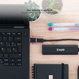 Adaptador usb c a usb a nanocable negro - hembra -  macho gen1